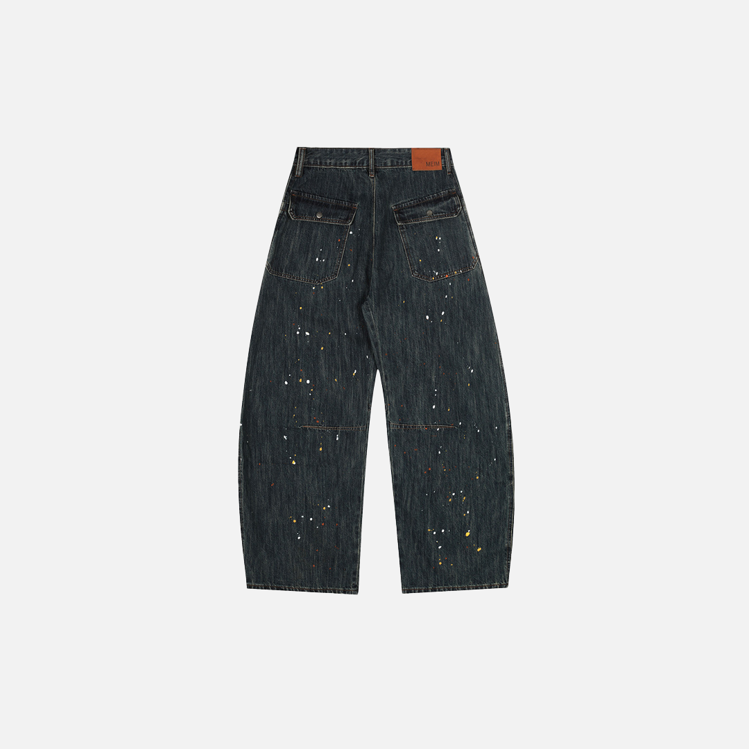 Y2K Streetwear Bold Paint Splatter Denim Jeans - Luxuryurbanwear