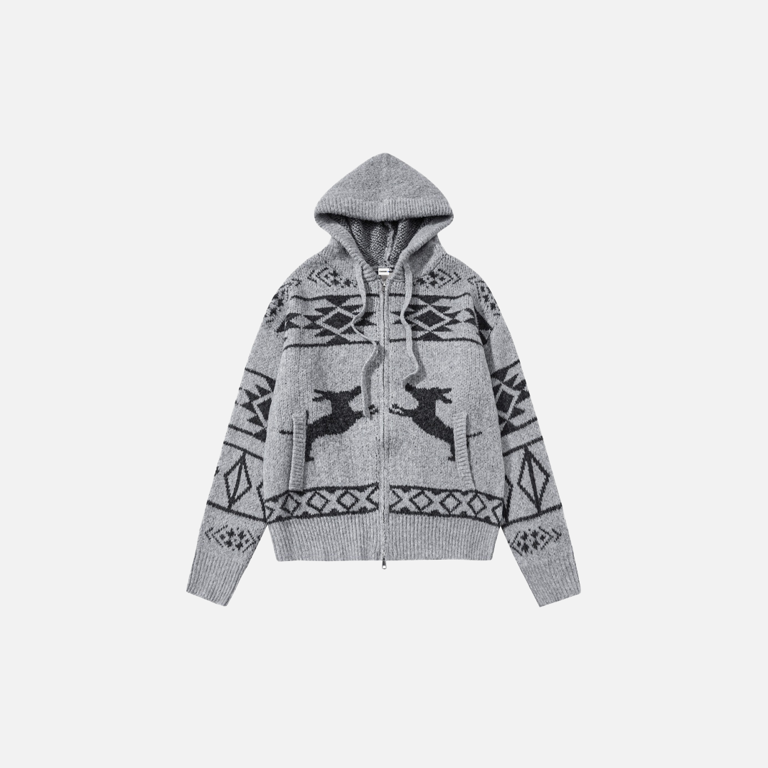 Classic Flattering Oversized Knit Hooded Sweatshirt - Luxuryurbanwear