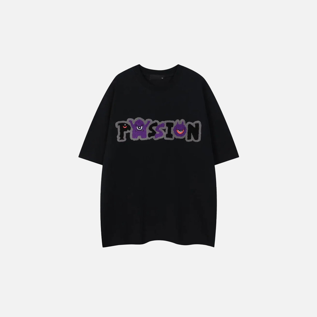 Y2K Embroidered Cartoon Short Sleeve Hip Hop T-Shirt - Luxuryurbanwear