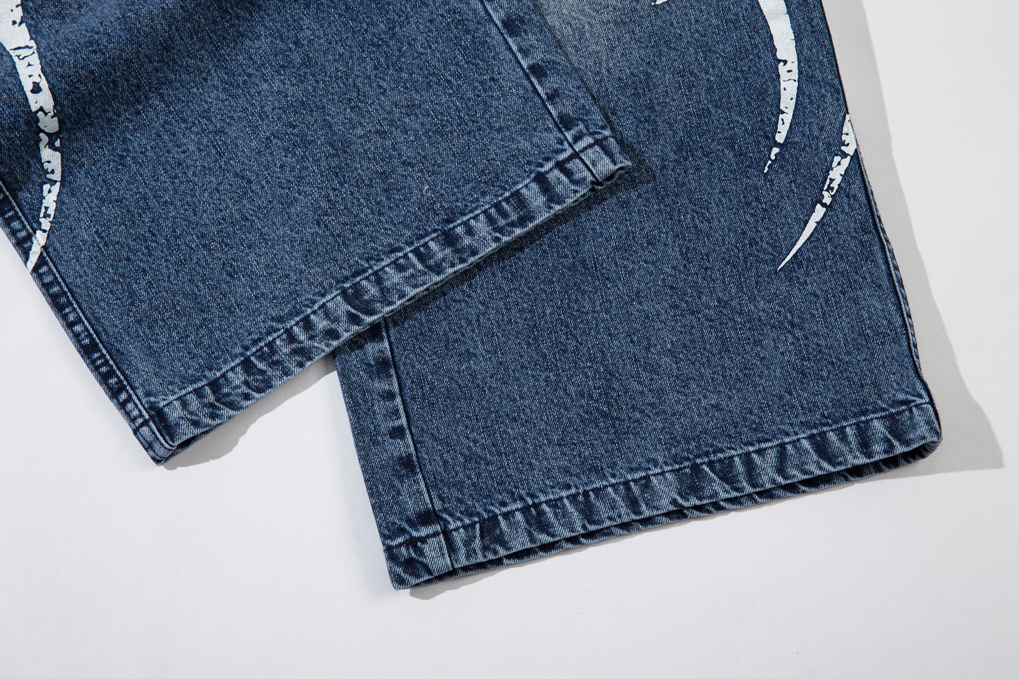 Tribal Print Washed | Baggy Jeans - Luxuryurbanwear