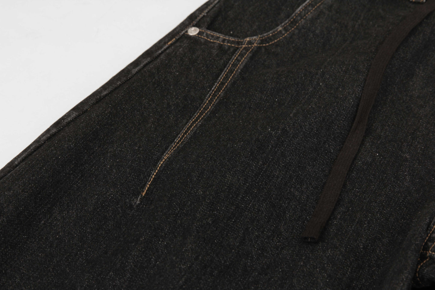 Scarf Detail Denim Jeans - Bandana Accent Streetwear Denim | LuxuryUrbanwear - Luxuryurbanwear