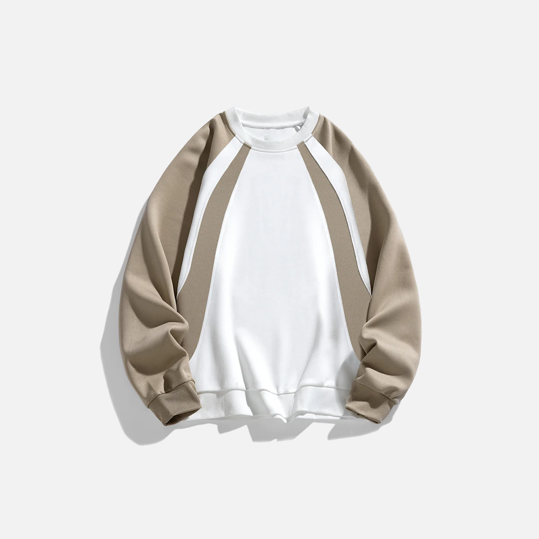 Chic Retro Color Block Casual Sweatshirt - Luxuryurbanwear