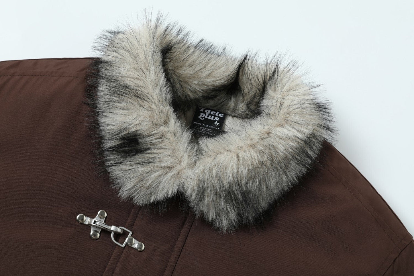Fur Collar Fleece | Metal Button Coat - Luxuryurbanwear
