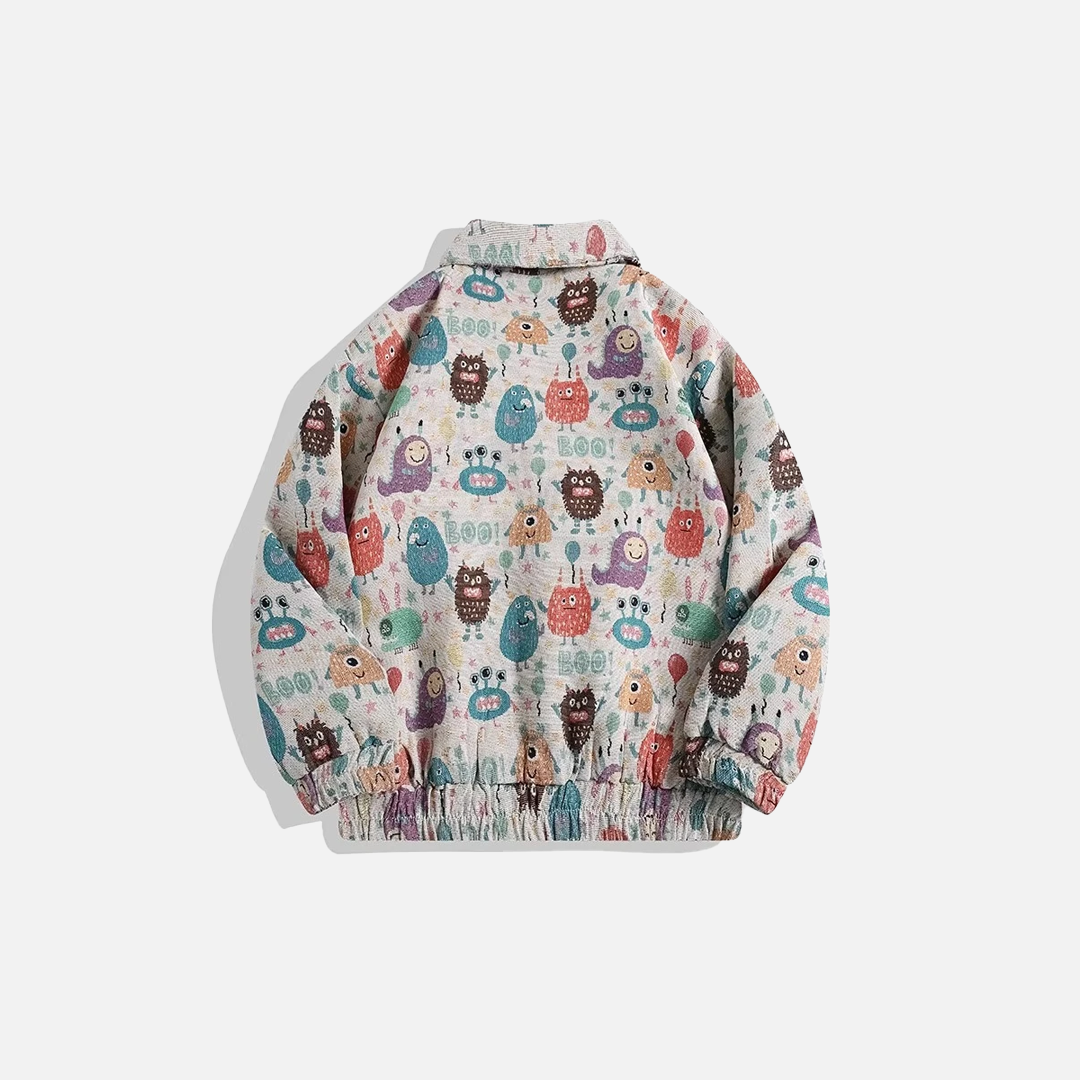 Retro Fun Cartoon Japanese Style Full Print Jacket - Luxuryurbanwear