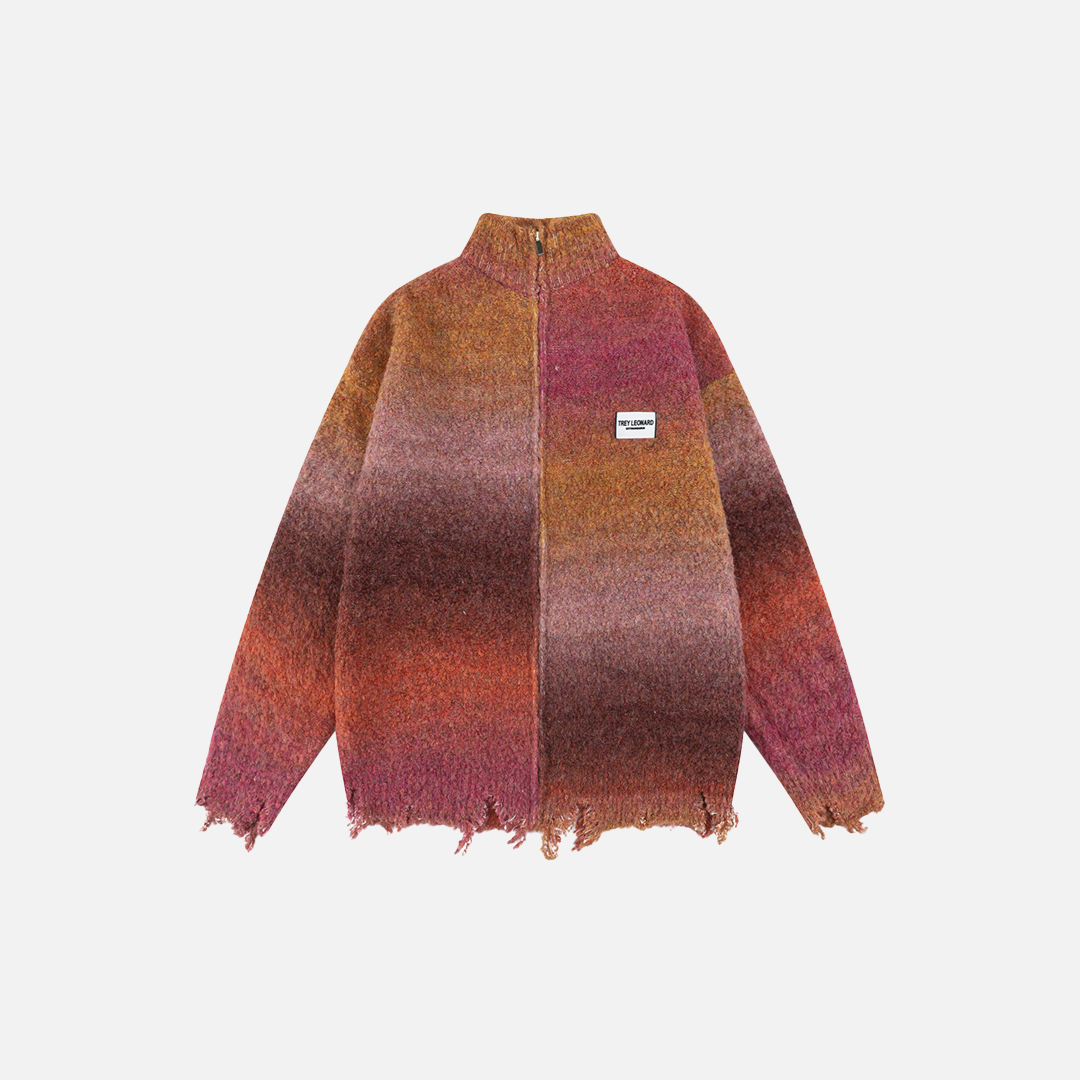 Lazy Style Colorful Gradient Knitwear Cardigan - Luxuryurbanwear