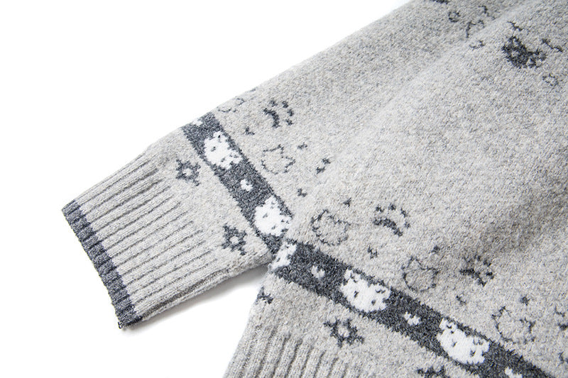 Puppy Charm | Knitted Cardigan with Faux Fur Hood - Luxuryurbanwear