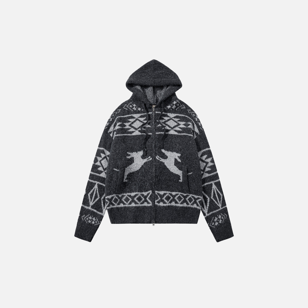 Classic Flattering Oversized Knit Hooded Sweatshirt - Luxuryurbanwear