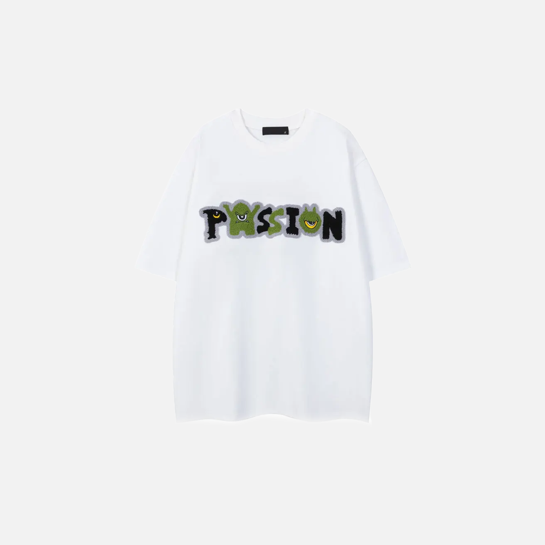Y2K Embroidered Cartoon Short Sleeve Hip Hop T-Shirt - Luxuryurbanwear
