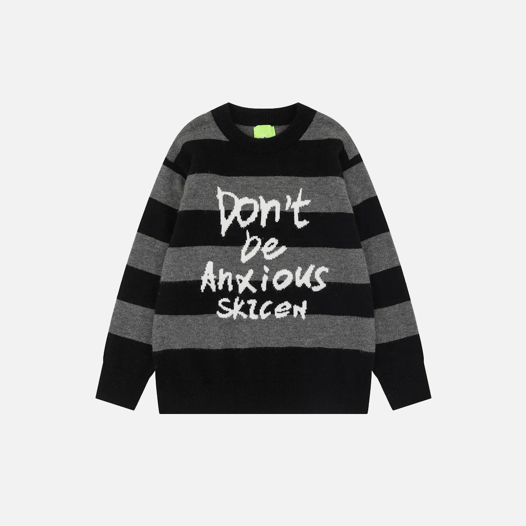 Investment Piece Streetwear Striped Knit Hip Hop Sweater - Luxuryurbanwear