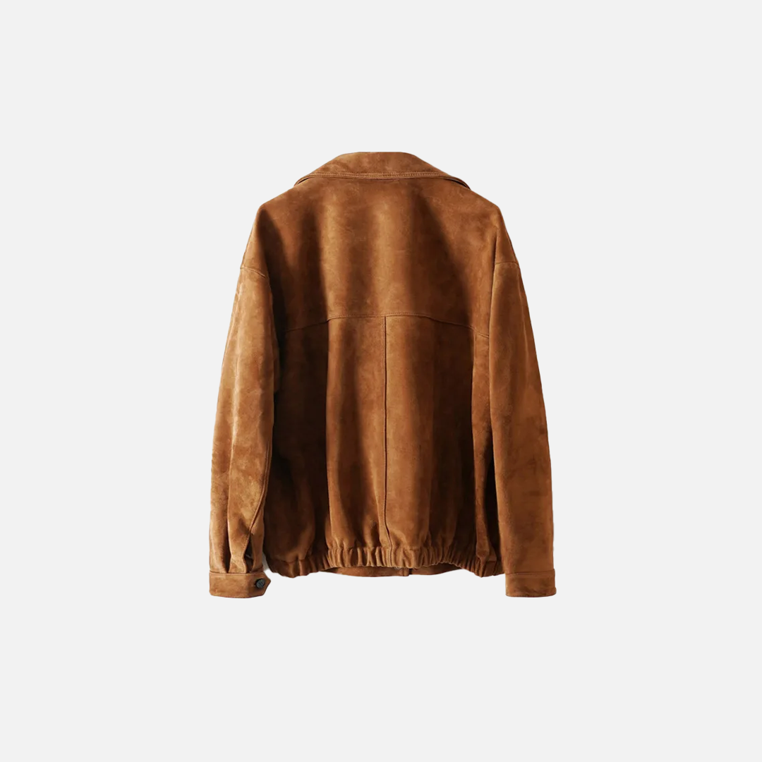Luxurious Real Leather Suede Oversized Jacket - Luxuryurbanwear