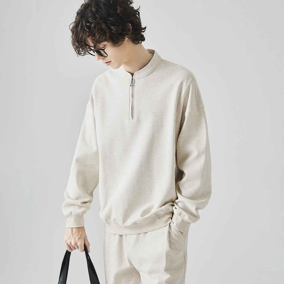 Flattering Stylish Oversized Half-Zip Casual Sweater