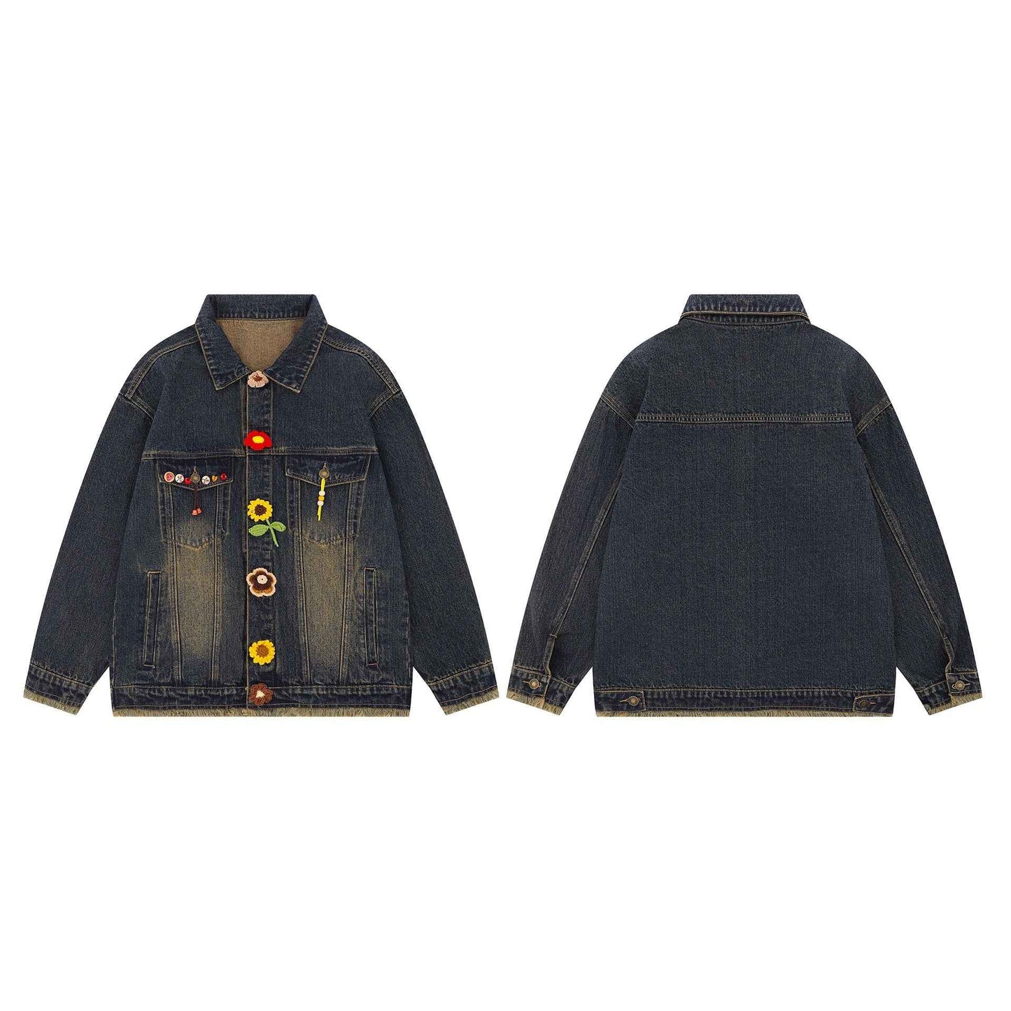 Autumn Y2K Vintage Distressed Denim Jacket