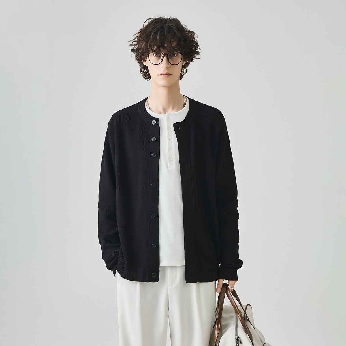 Korean Style Hip Hop Loose Fit Vintage Knit Cardigan