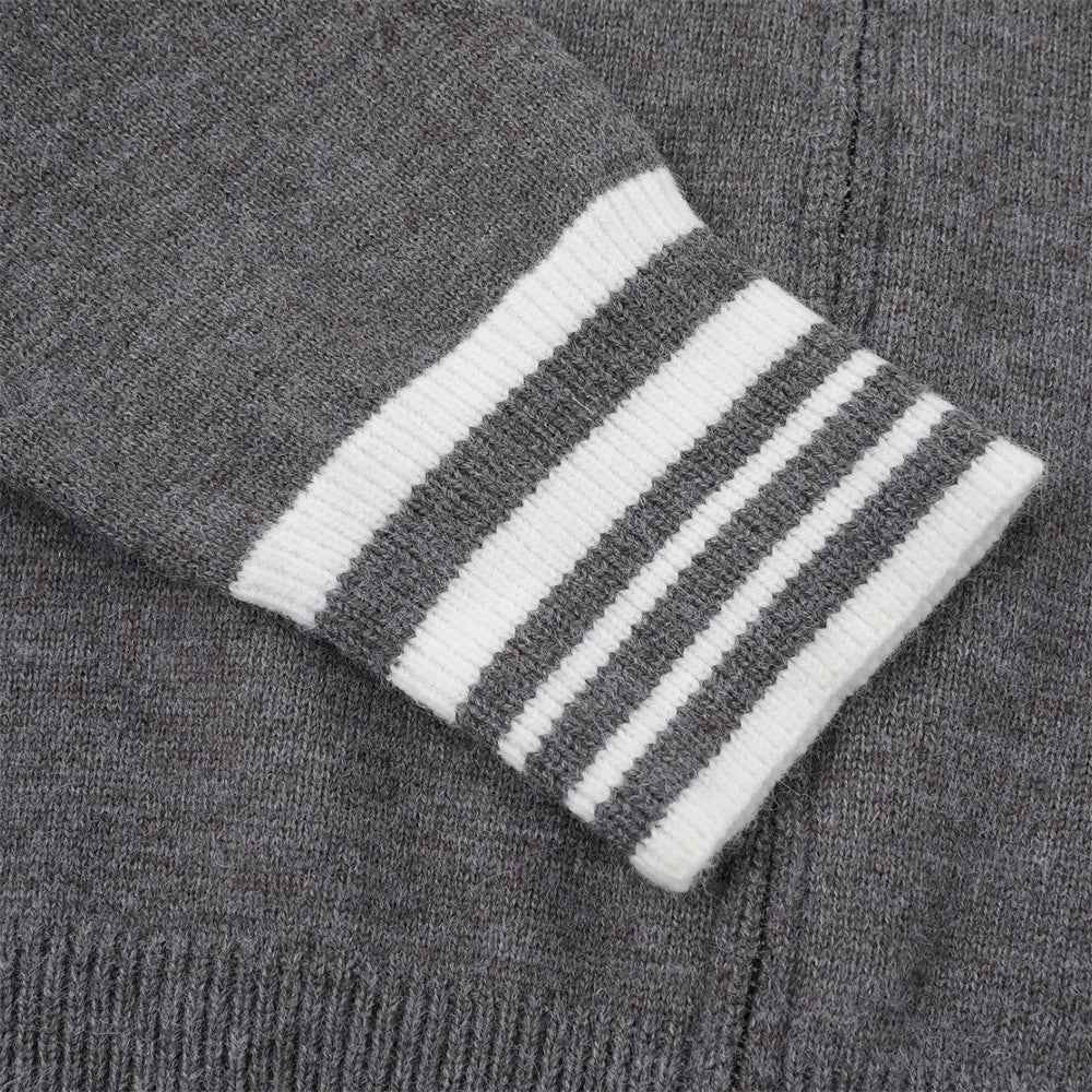 Nautical Striped Loose Casual Zipper Sweater