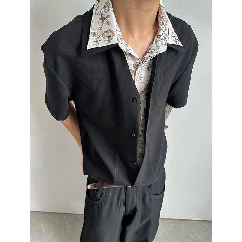 Flattering Black Linen Collared Casual Shirt