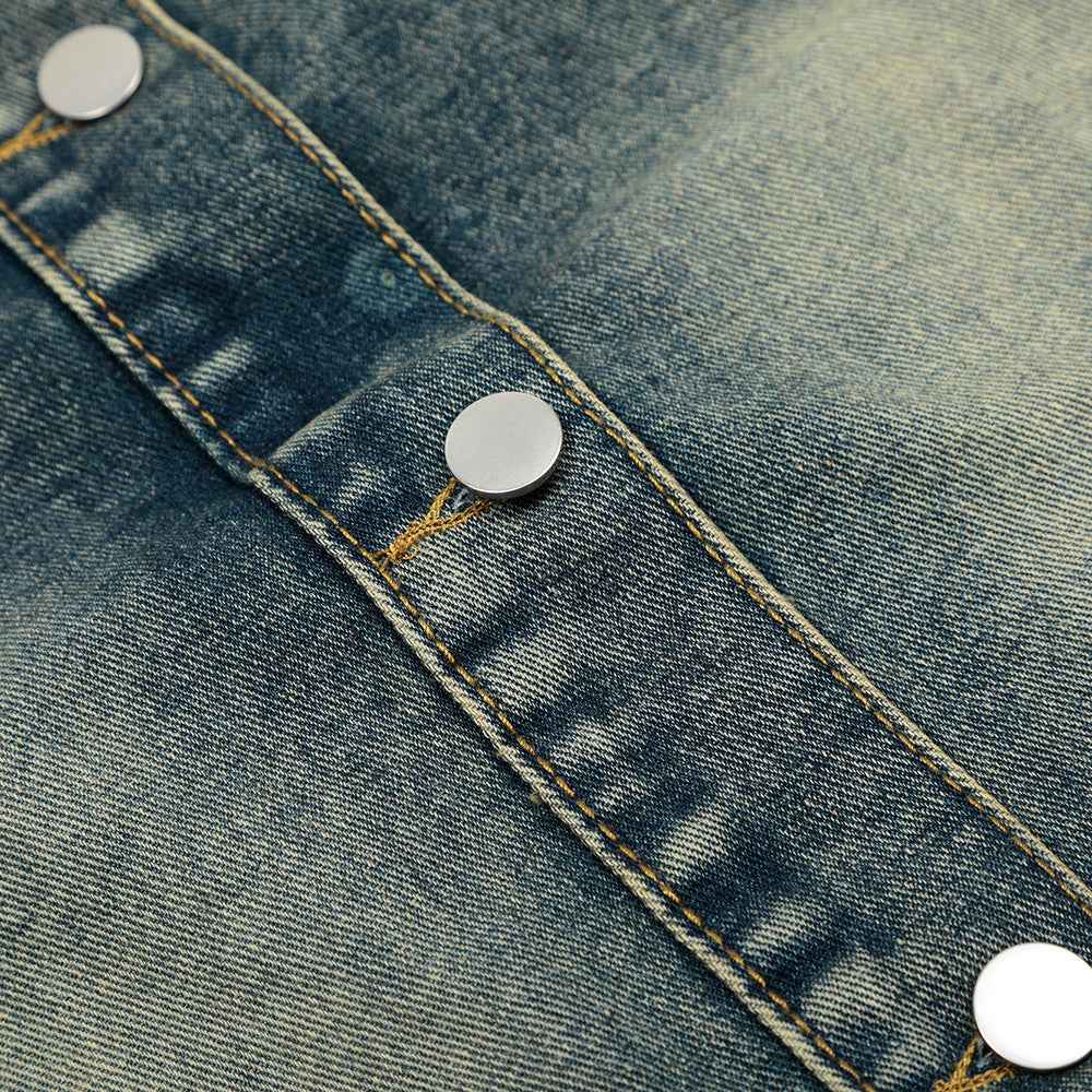 Men Spring Vintage Distressed Denim Jacket