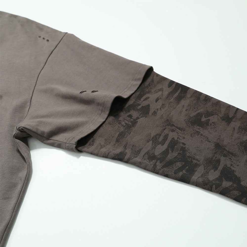 Punk Camo Distressed Loose Long Sleeve T-Shirt