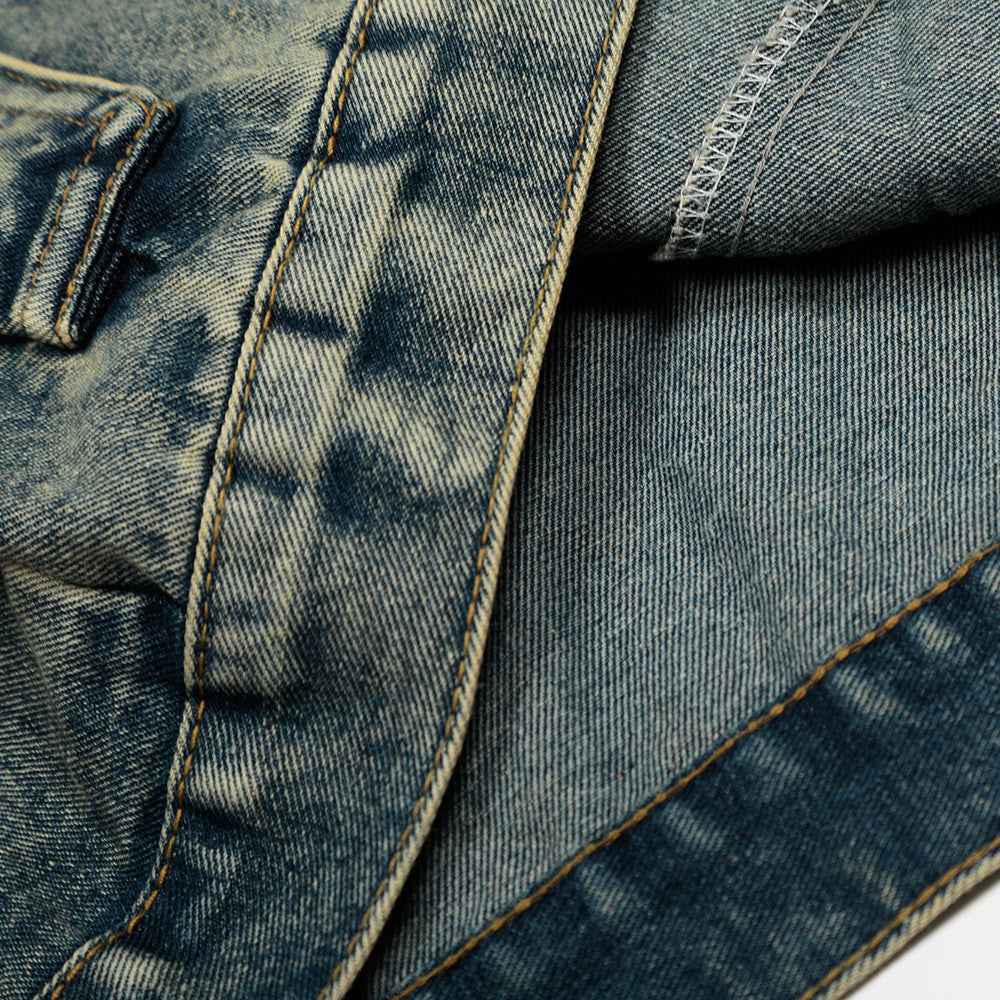 Men Spring Vintage Distressed Denim Jacket