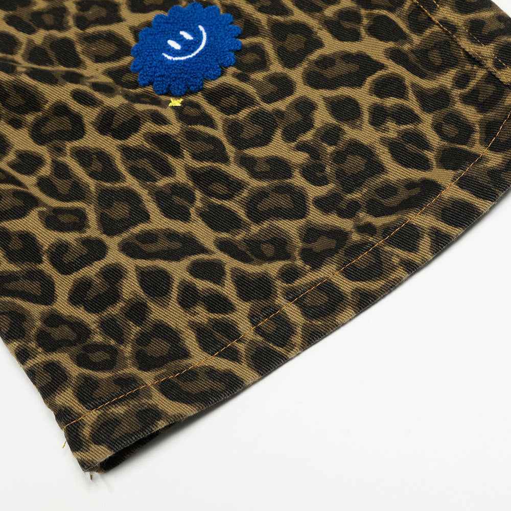 Men Essential Vintage Leopard Print Workwear Pants