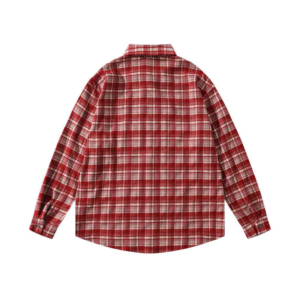 Breathable Retro Stylish Plaid Long Sleeve Shirt