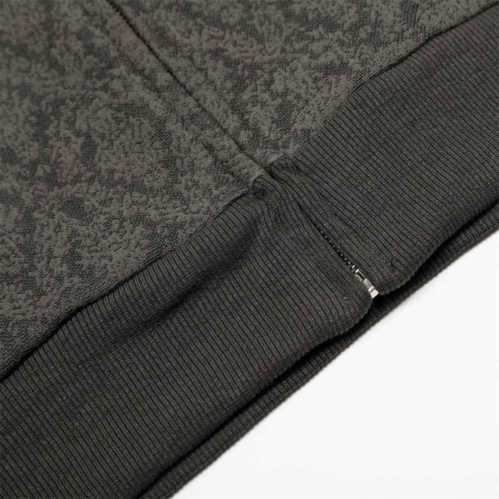 Stylish Diamond Pattern Hooded Zip-Up Sweatshirt