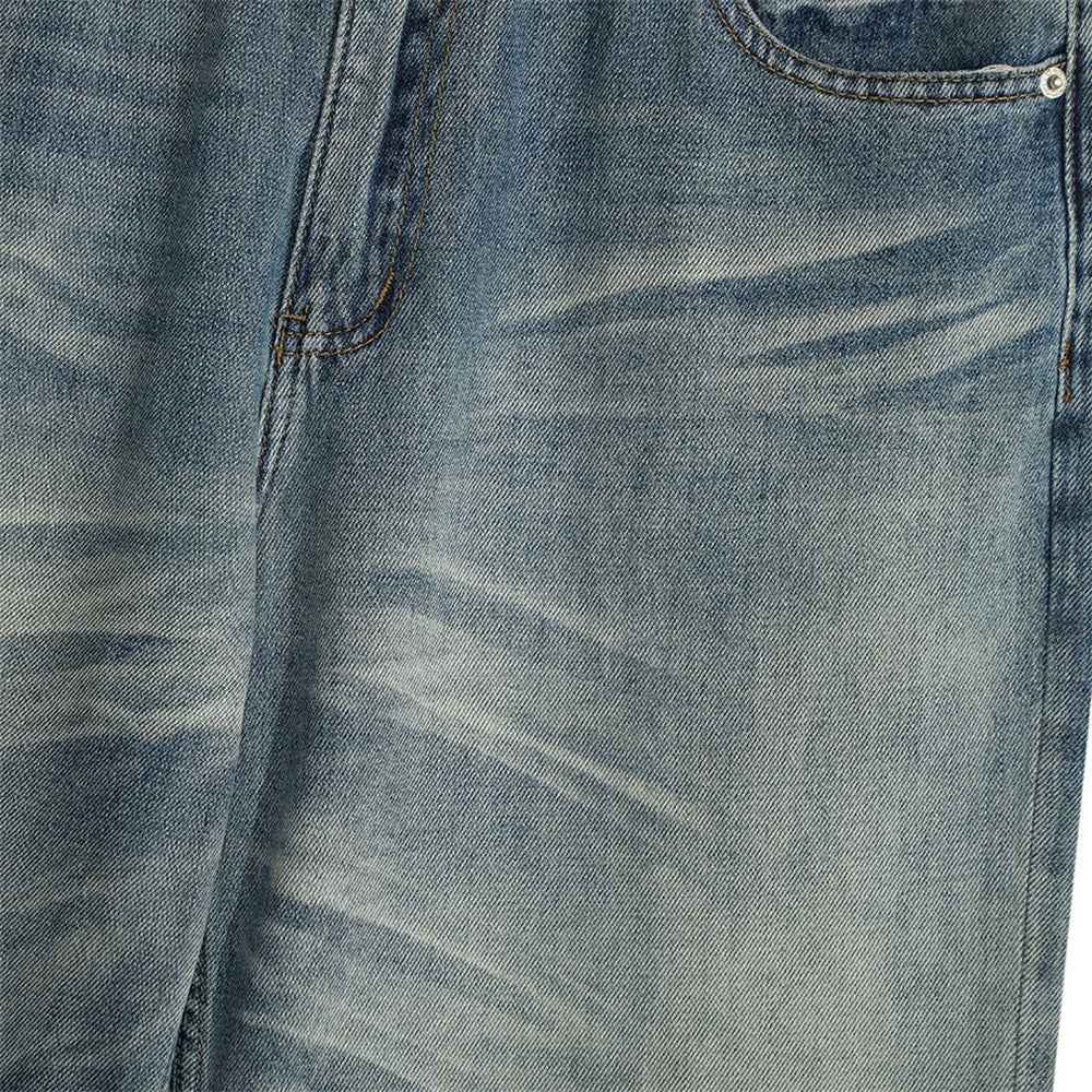 Flexible Streetweear Faded Gradient Denim Flare Jeans