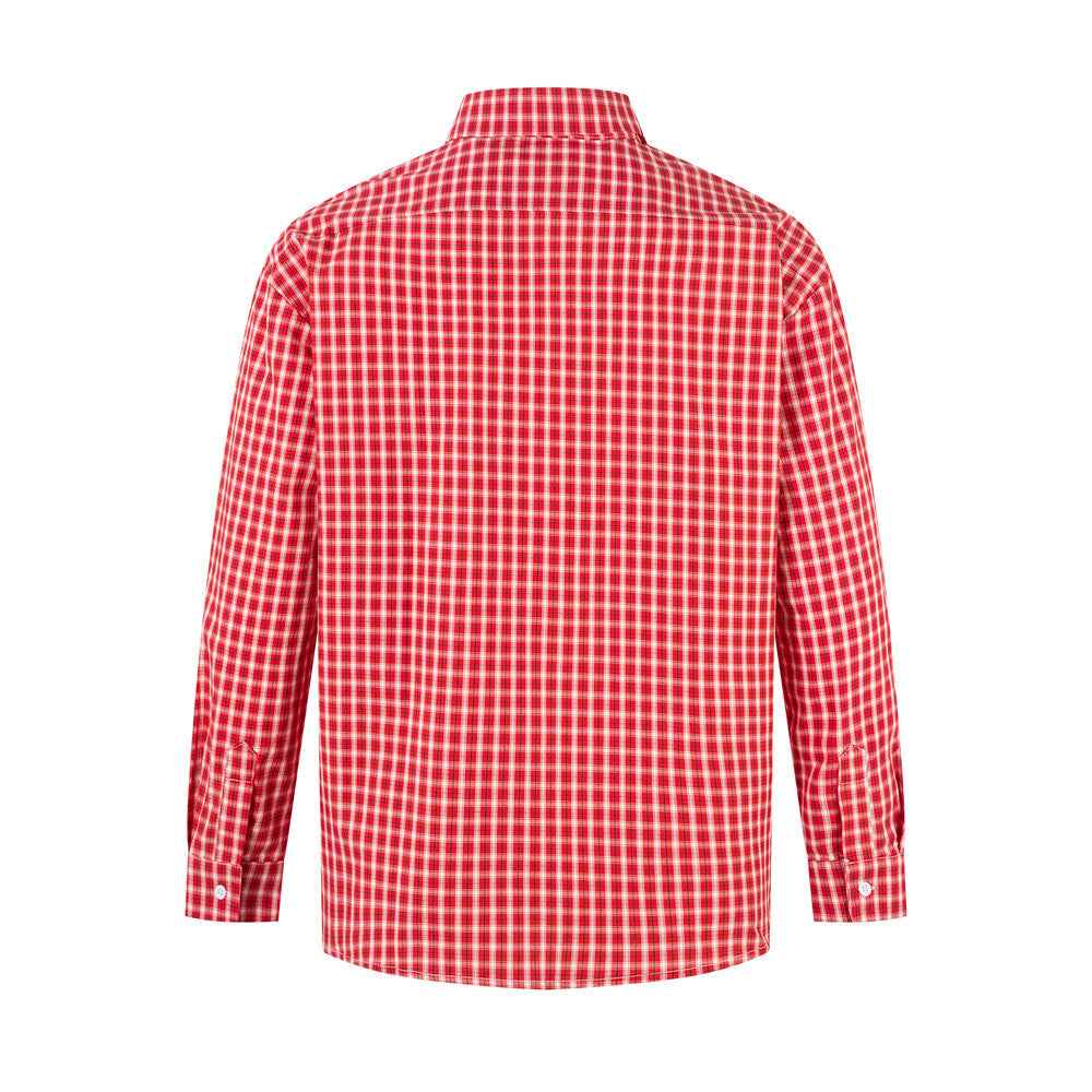 Y2K Men Retro Stylish Plaid Long Sleeve Casual Shirt