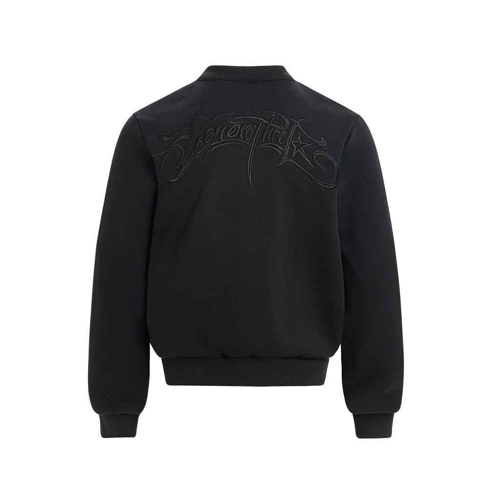 Minimalist Embroidered Button-Up Casual Sweatshirt