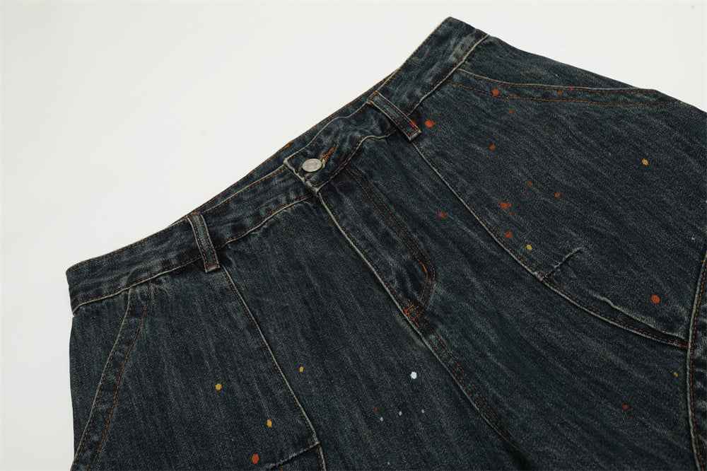 Y2K Streetwear Bold Paint Splatter Denim Jeans