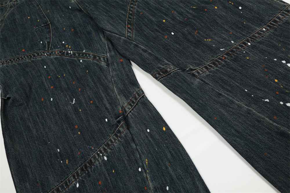 Y2K Streetwear Bold Paint Splatter Denim Jeans