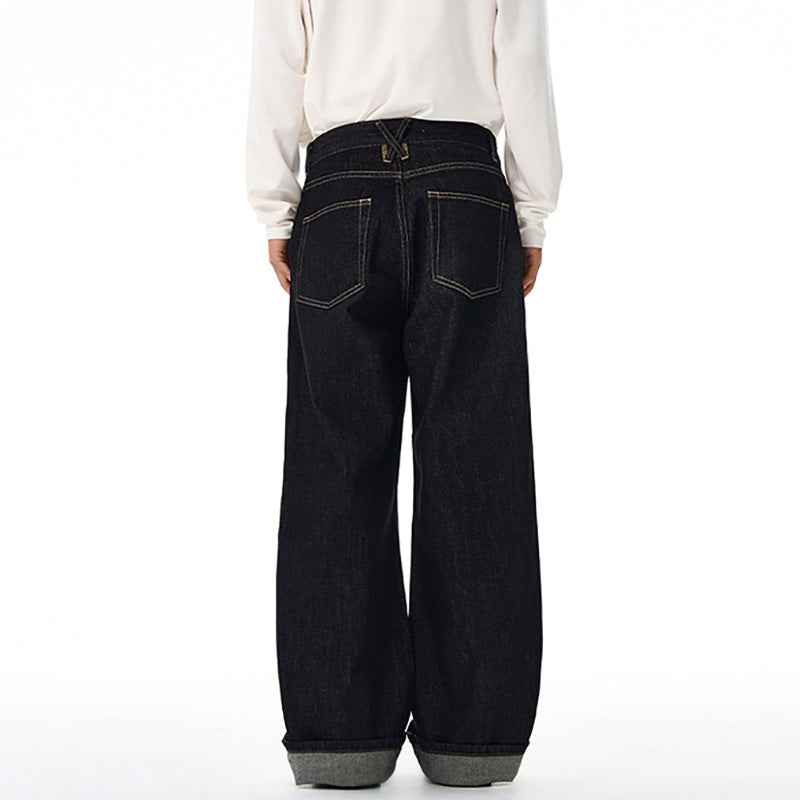 Long-lasting Retro Denim Straight Leg Jeans