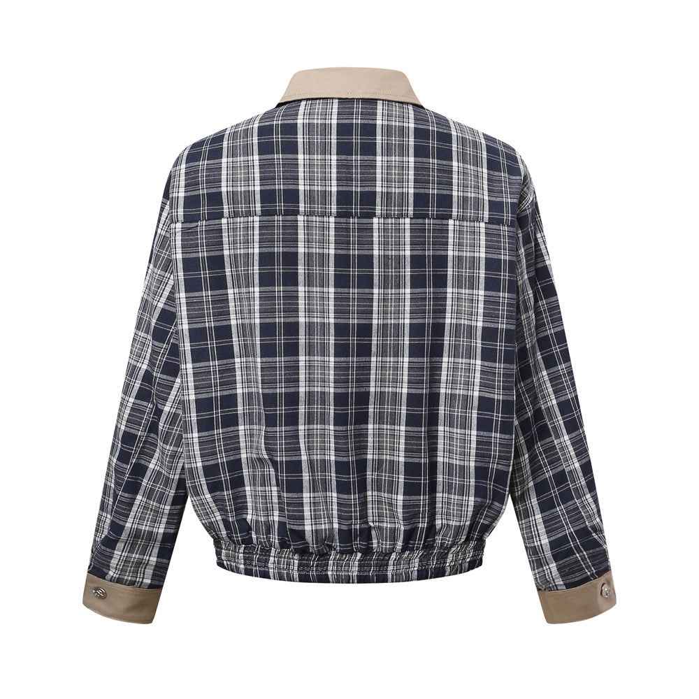 Figure-Flattering Spring Versatile Plaid Jacket