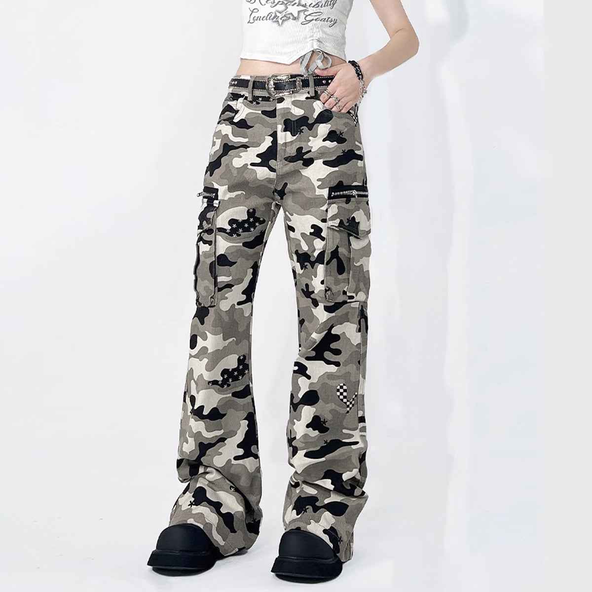 Vintage Lightweight Grsy Camo Cargo Pants