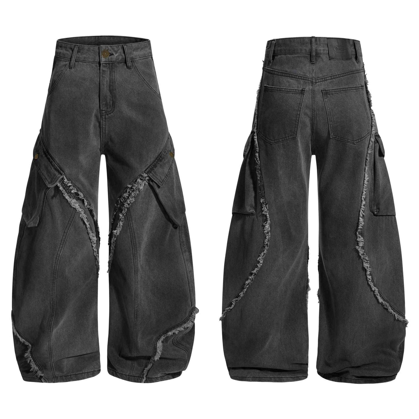Elevated Streetwear Retro Distressed Wide Leg Jeans