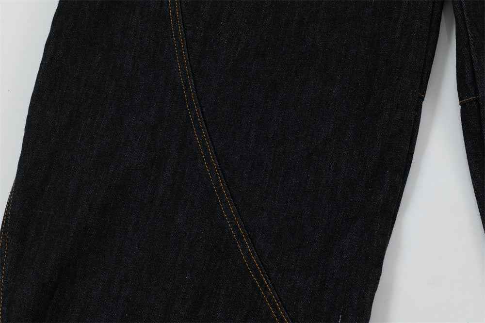 Y2K Unique Split Design Straight Leg Cargo Jeans