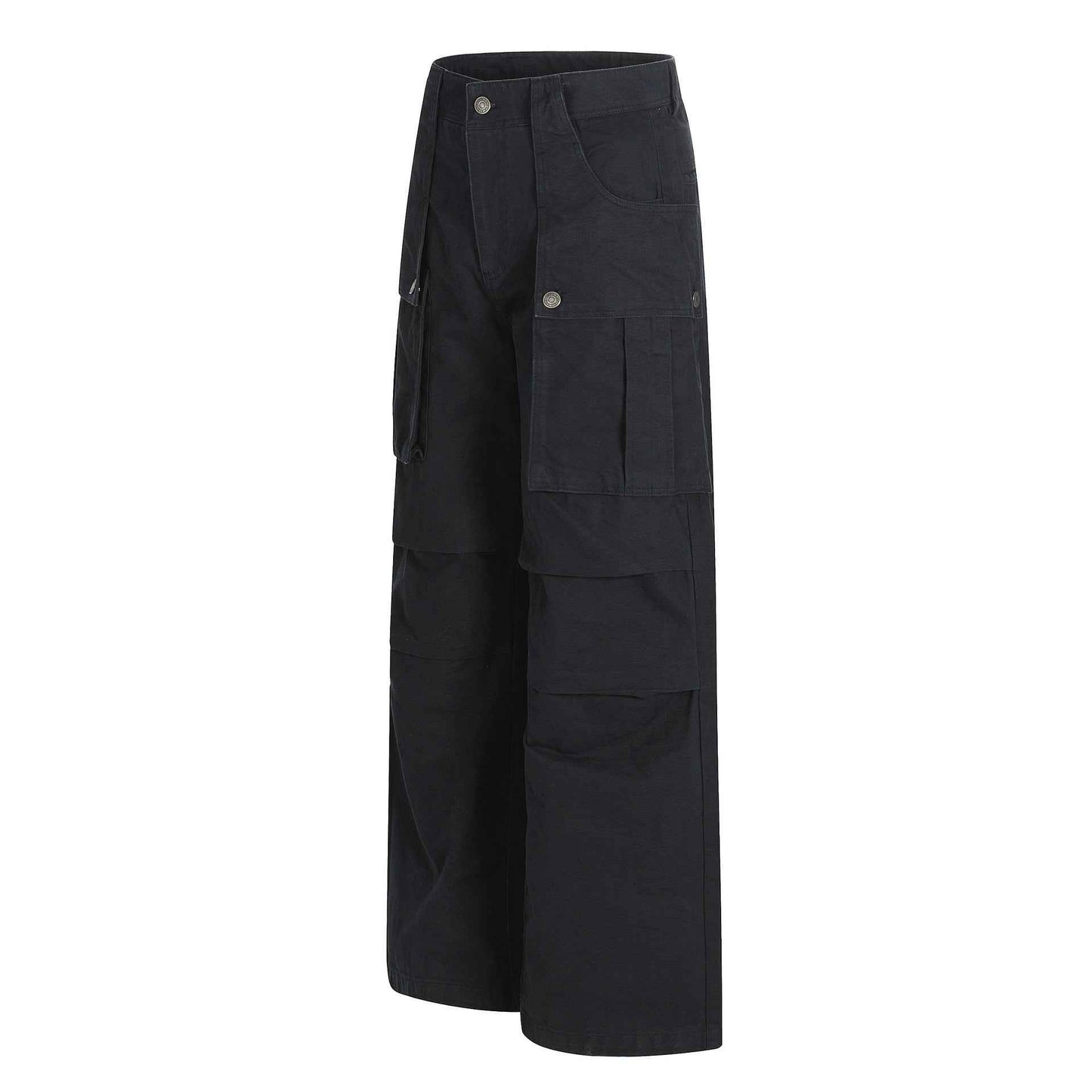 Versatile Loose-Fit Casual Solid Straight-Leg Cargo Pants