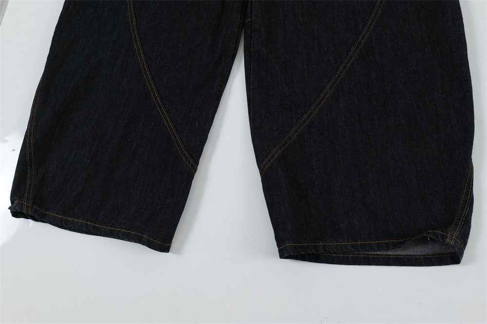 Y2K Unique Split Design Straight Leg Cargo Jeans