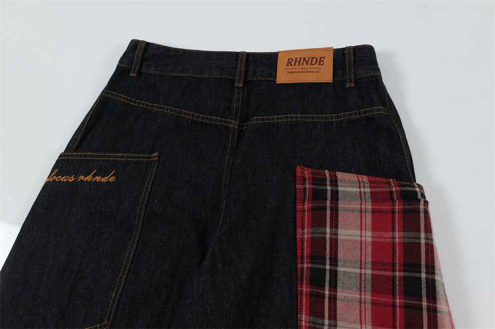 Y2K Unique Split Design Straight Leg Cargo Jeans