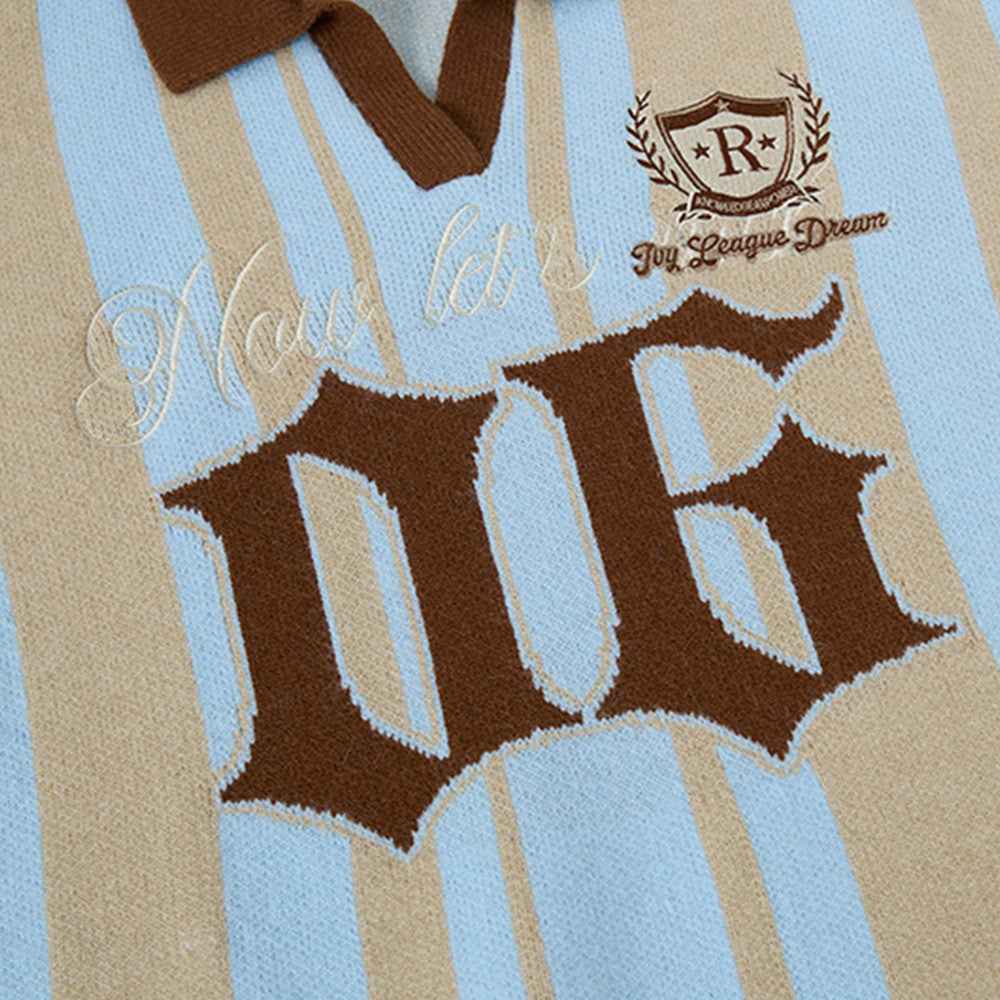 Long-lasting Striped Long Sleeve Polo Sweater
