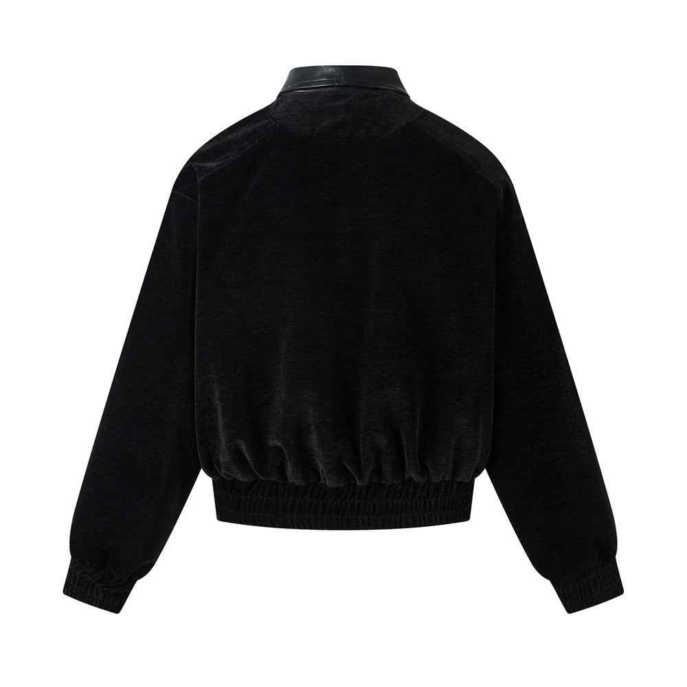 Streetwear Cool Stylish Faux Leather Collar Jacket
