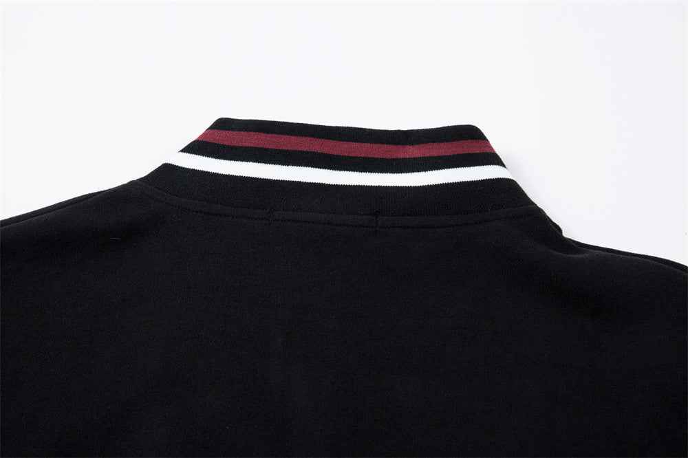 Stylish Color Block Letter Print Zip-Up Sweatshirt