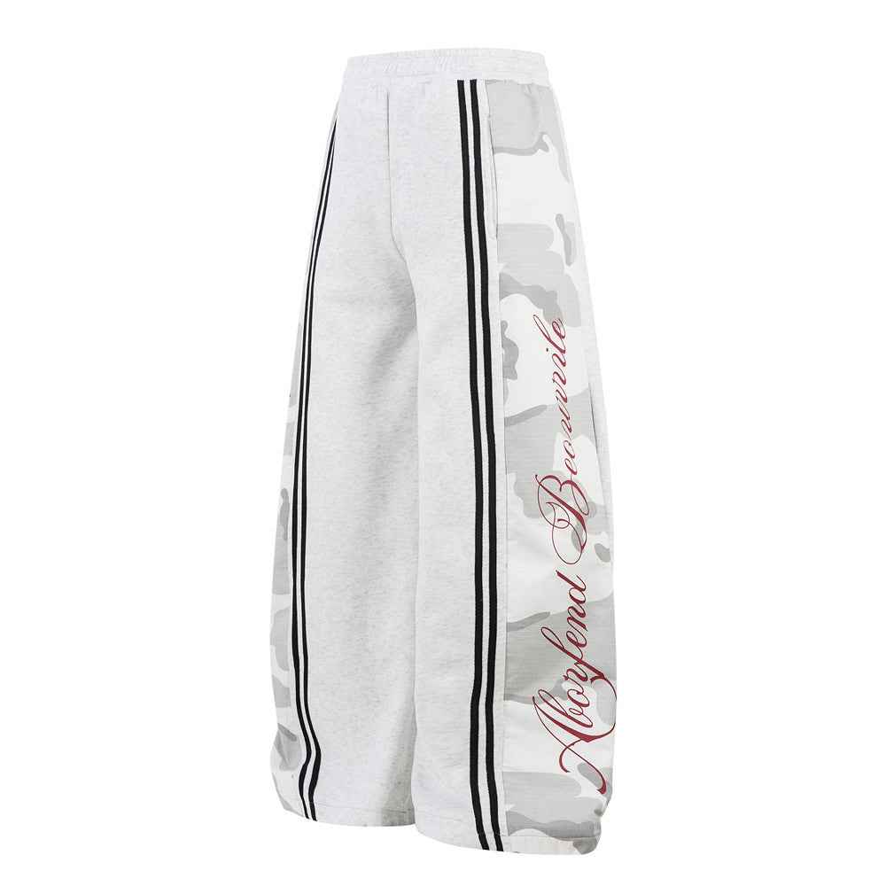 Stylish Camouflage Patchwork Sporty Wide Leg Jogger
