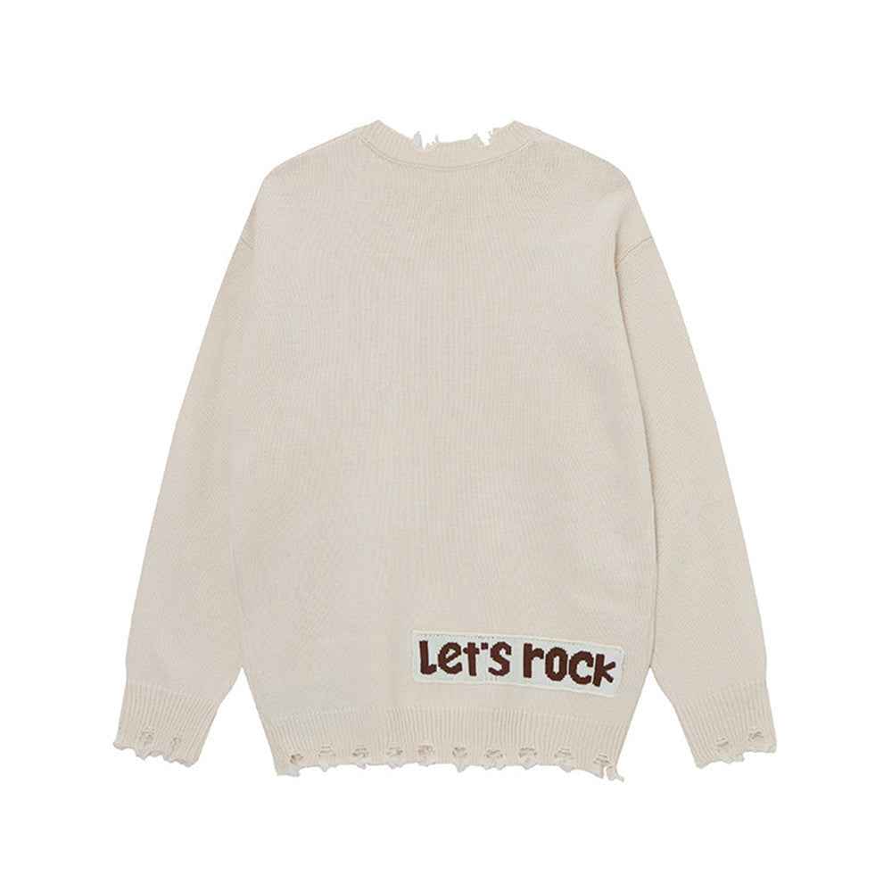 Durable Stylish Oversized Crewneck Knitwear Sweater