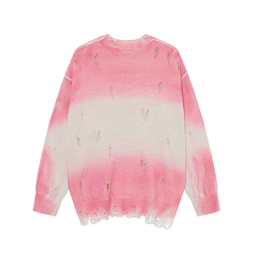 Y2K Vibrant Tie-Dye Oversized Lazy Knit Sweater