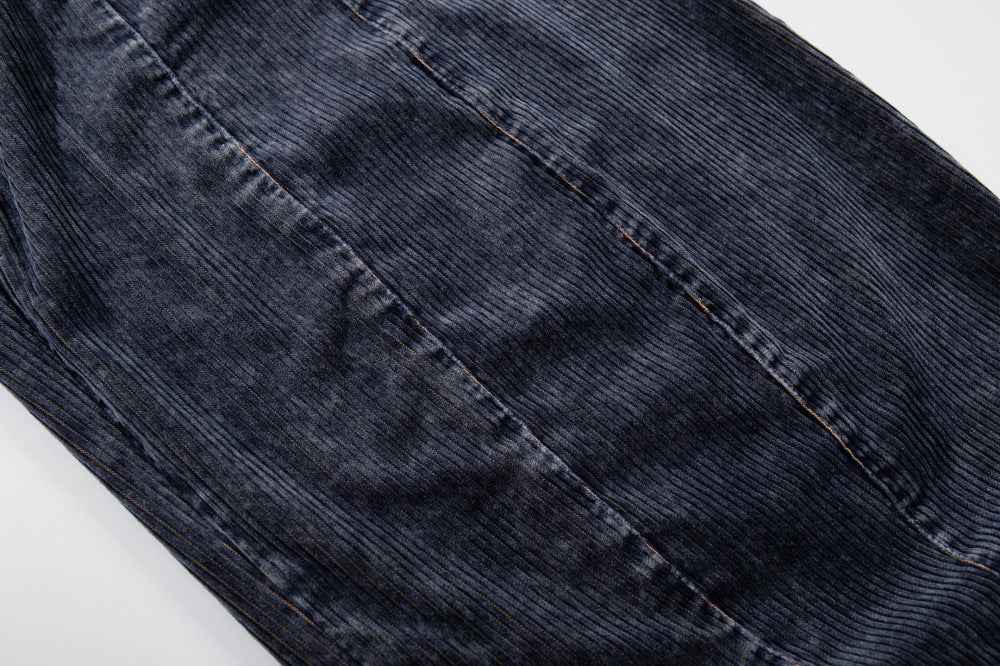 Streetwear Retro Patchwork Loose Fit Wide Leg Denim Jeans