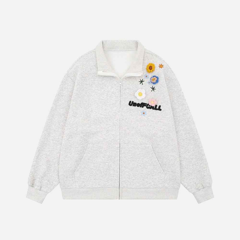 Y2K Cozy Detachable Floral Style Hooded Sweatshirt