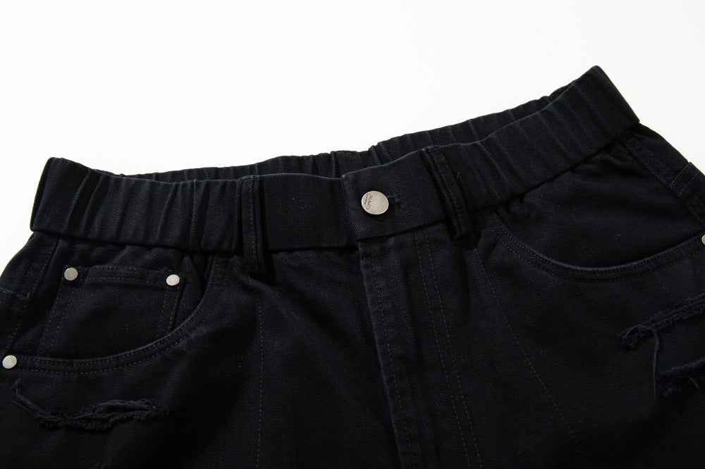 Unique Camouflage Patchwork Color Block Denim Jeans