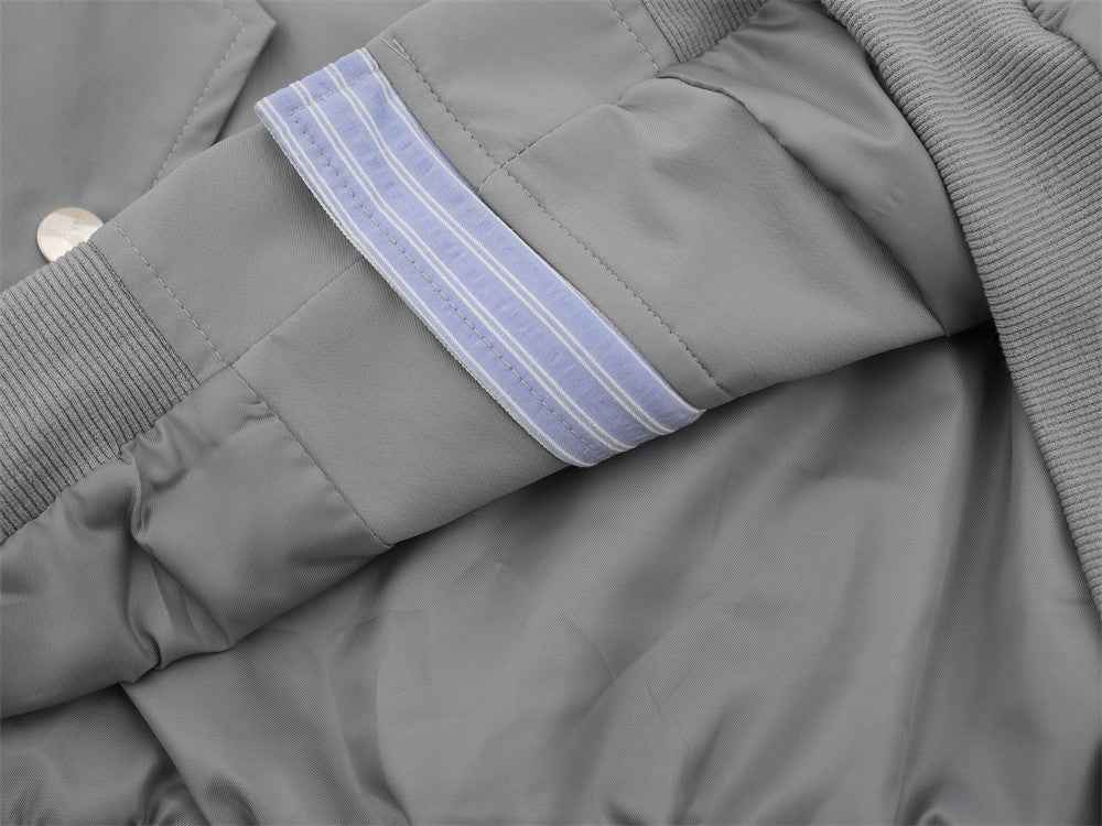 Autumn Oversized Retro Contrast Collar Flight Jacket