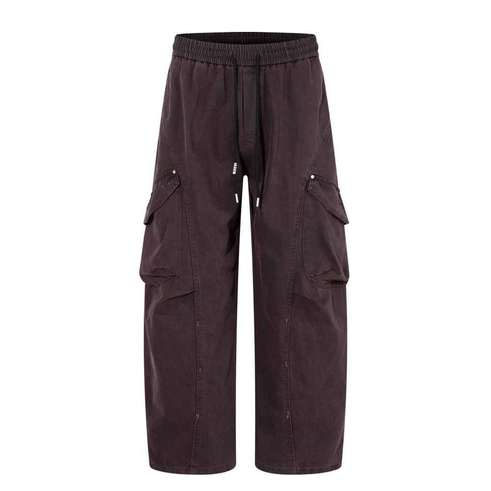 Streetwear Distressed Wide Leg Workwear Cargo Pants