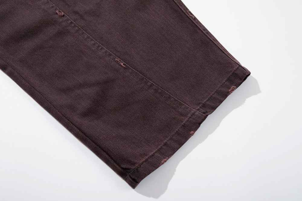 Streetwear Distressed Wide Leg Workwear Cargo Pants